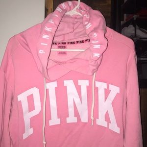 never worn pink hoodie with “pink” on the hood